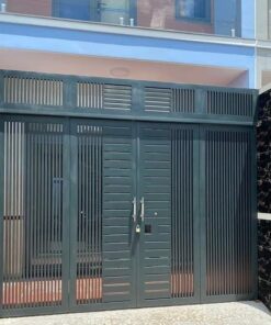 Cửa cổng sắt hộp 4 cánh CC025