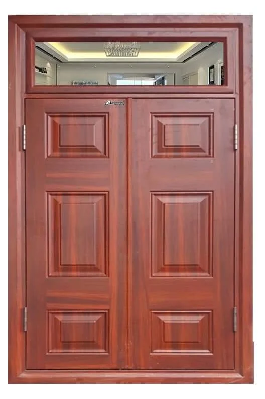 Cửa sắt sơn giả gỗ 2 cánh CS007 - Ảnh 4
